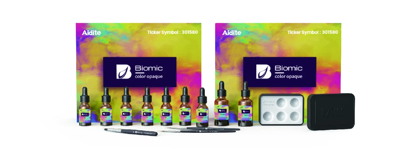 Aidite Biomic Color Opaque Liquid zakrýva tmavé pilieriky